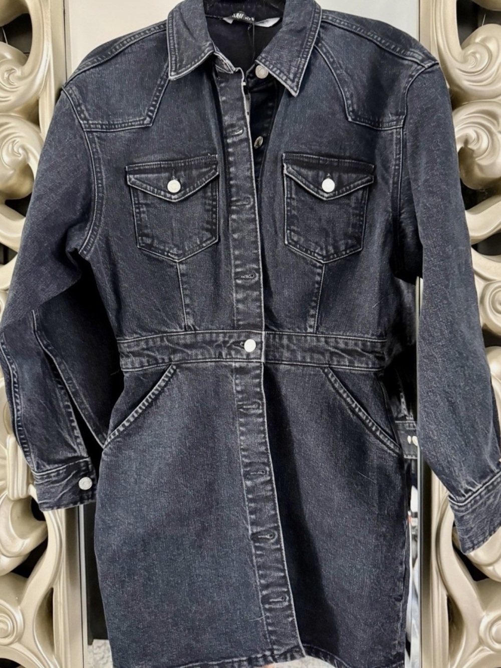 Zara black denim long sleeve Dress - Women